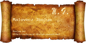 Malovecz Ibolya névjegykártya